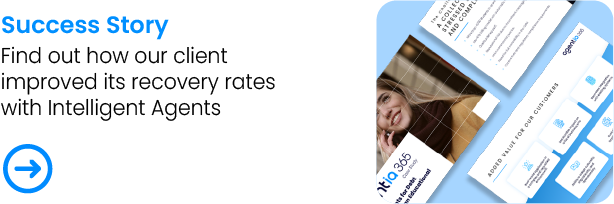 Banner de caso de éxito sobre mejora de tasas de recobro con Intelligent Agents y botón para ver más detalles